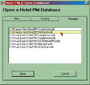 Recently Used Database